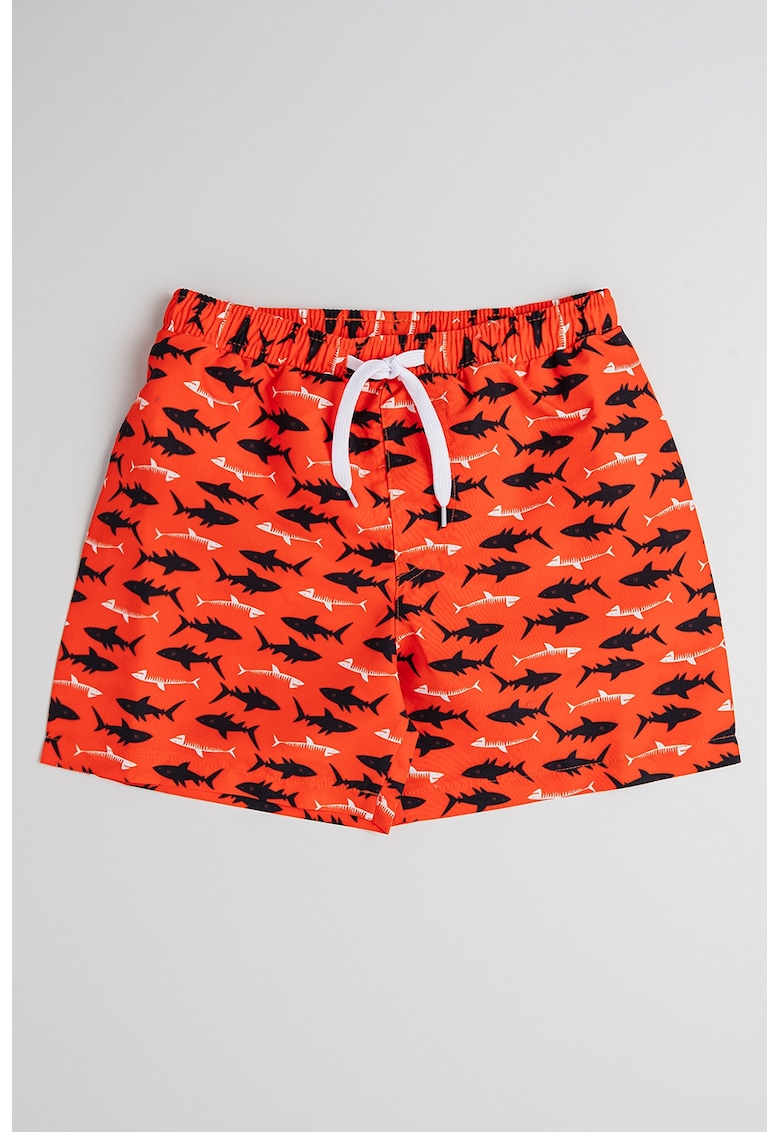 Pantaloni scurti de baie cu buzunare laterale - Portocaliu mandarina