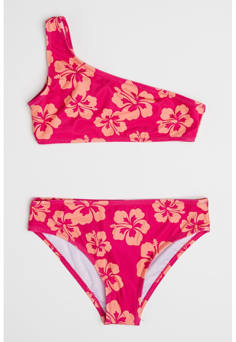 Costum de baie in doua piese cu model floral