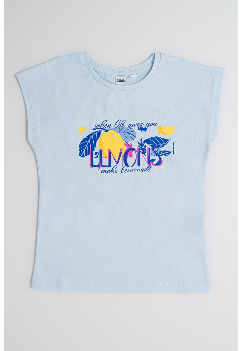 Tricou din bumbac cu imprimeu - Albastru indigo/Albastru deschis