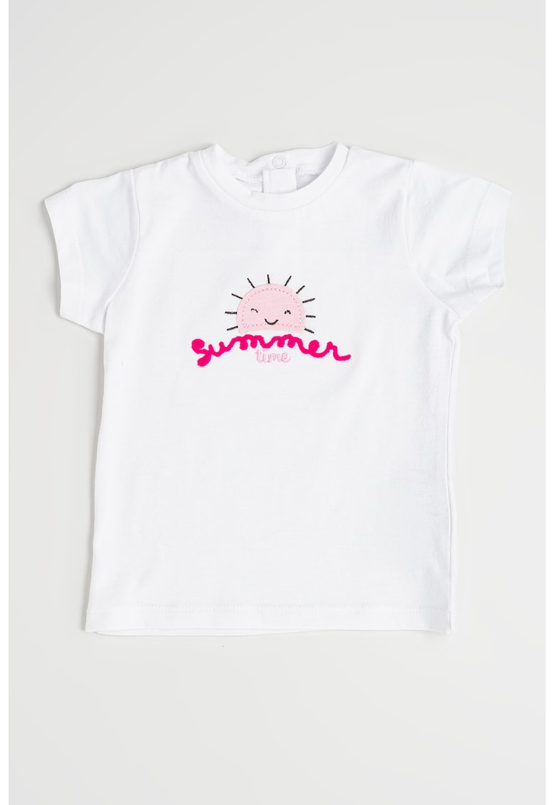 Tricou din bumbac cu model brodat