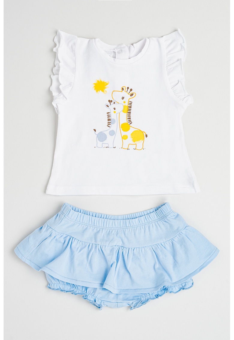 Set de tricou si pantaloni scurti din amestec de bumbac - 2 piese