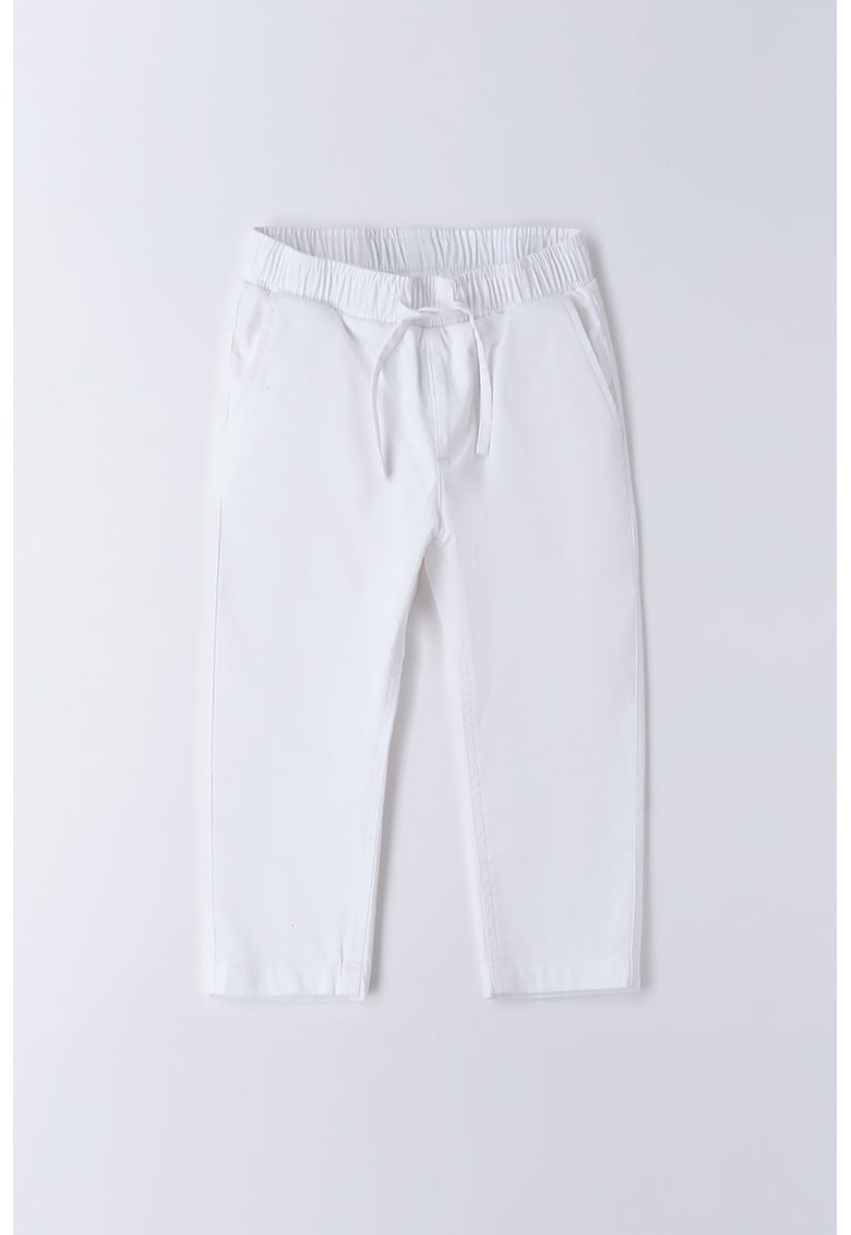 Pantaloni cu snur in talie - Alb optic