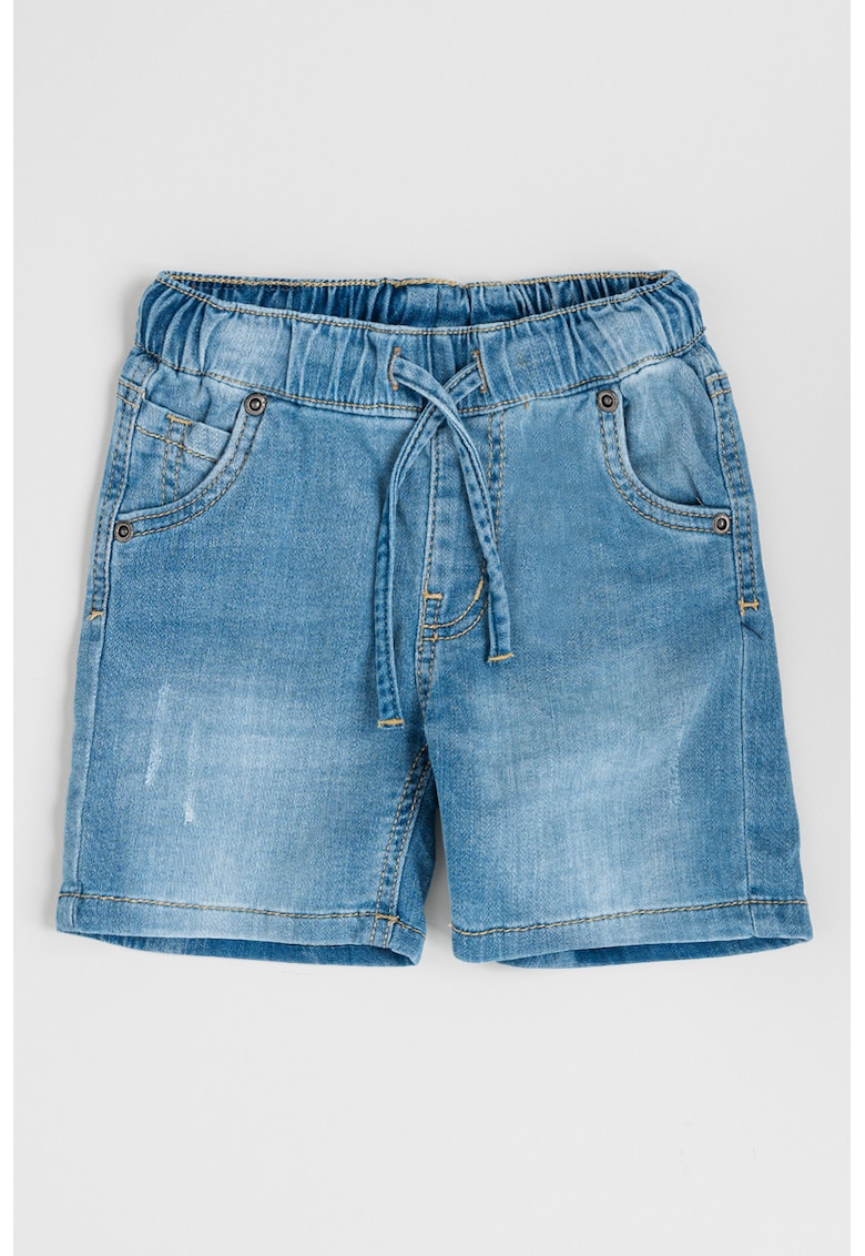 Blugi scurti din amestec de bumbac cu cordon in talie