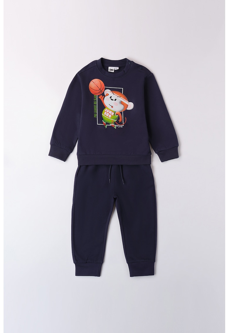 Trening de bumbac cu imprimeu si snur