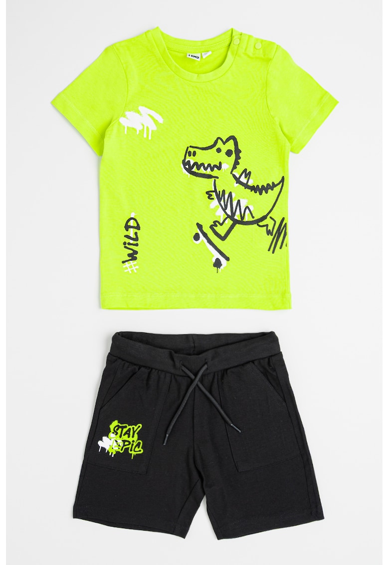 Set de tricou si pantaloni scurti cu imprimeu - 2 piese