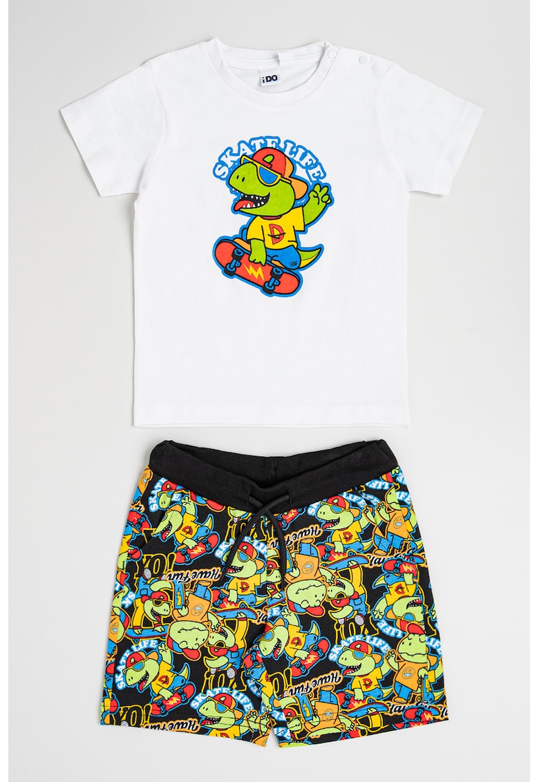 Set de tricou si pantaloni scurti cu imprimeu - 2 piese