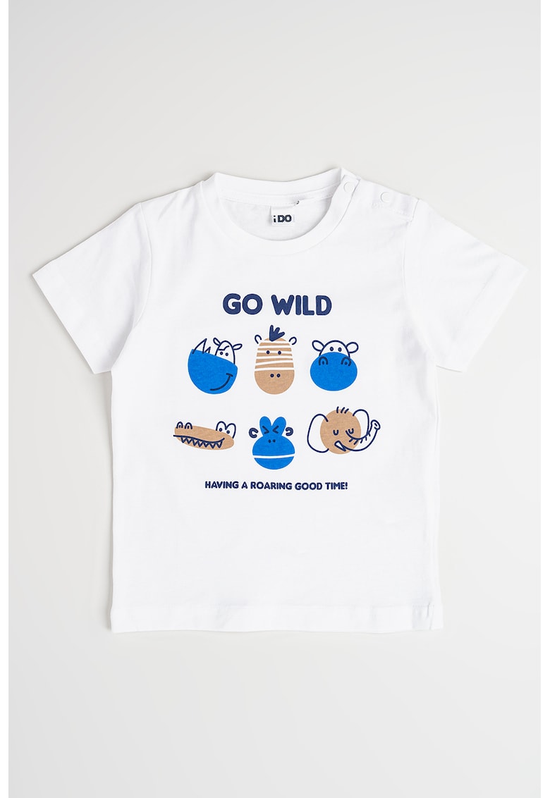 Tricou din bumbac cu imprimeu - Alb optic