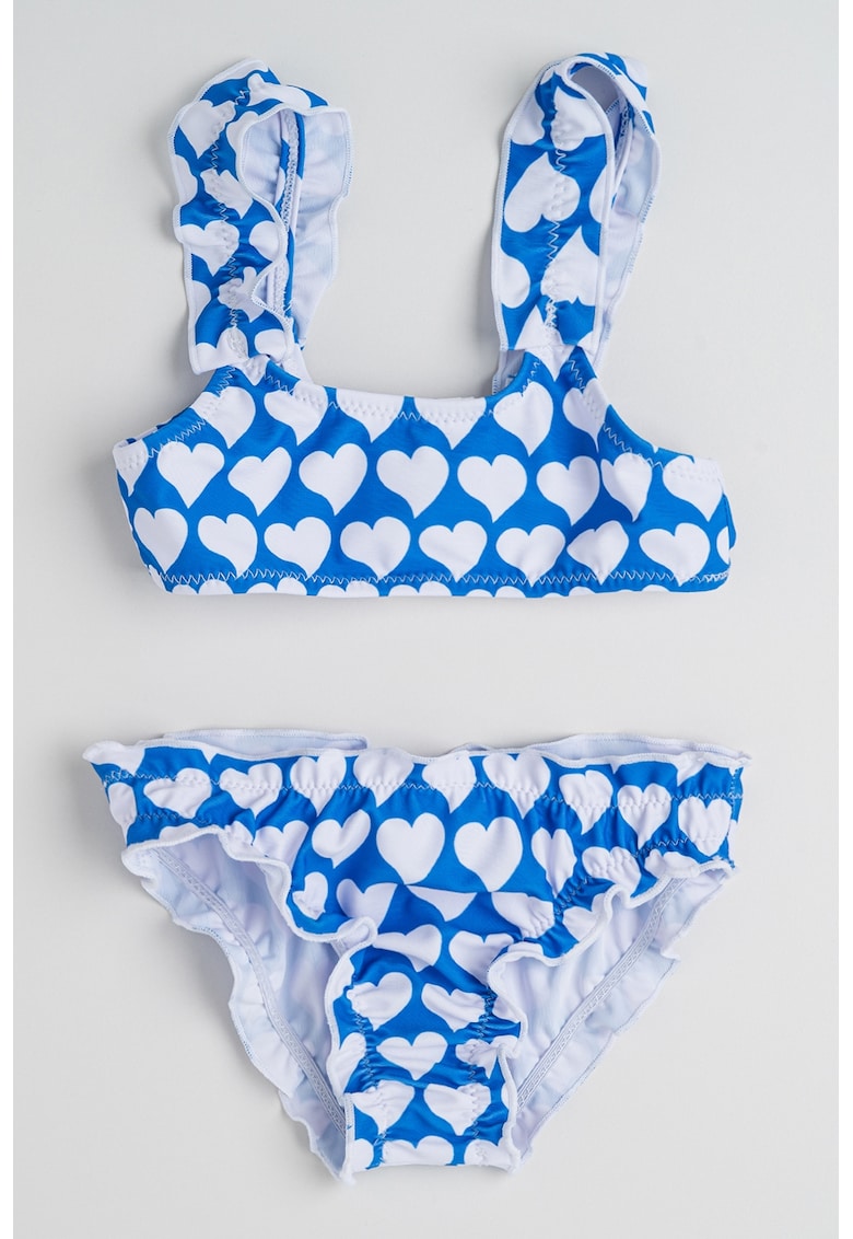 Costum de baie in doua piese cu model cu inimi