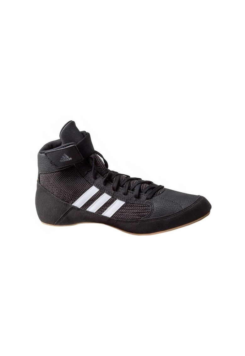 Adidas Pantofi pentru fotbal talpa sintetica - inchidere sireturi si curea Velcro - texil - negru -