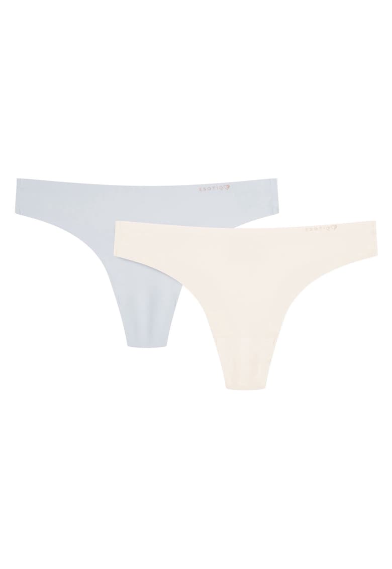 Chiloti stringi Pearls set de 2  verde menta - crem