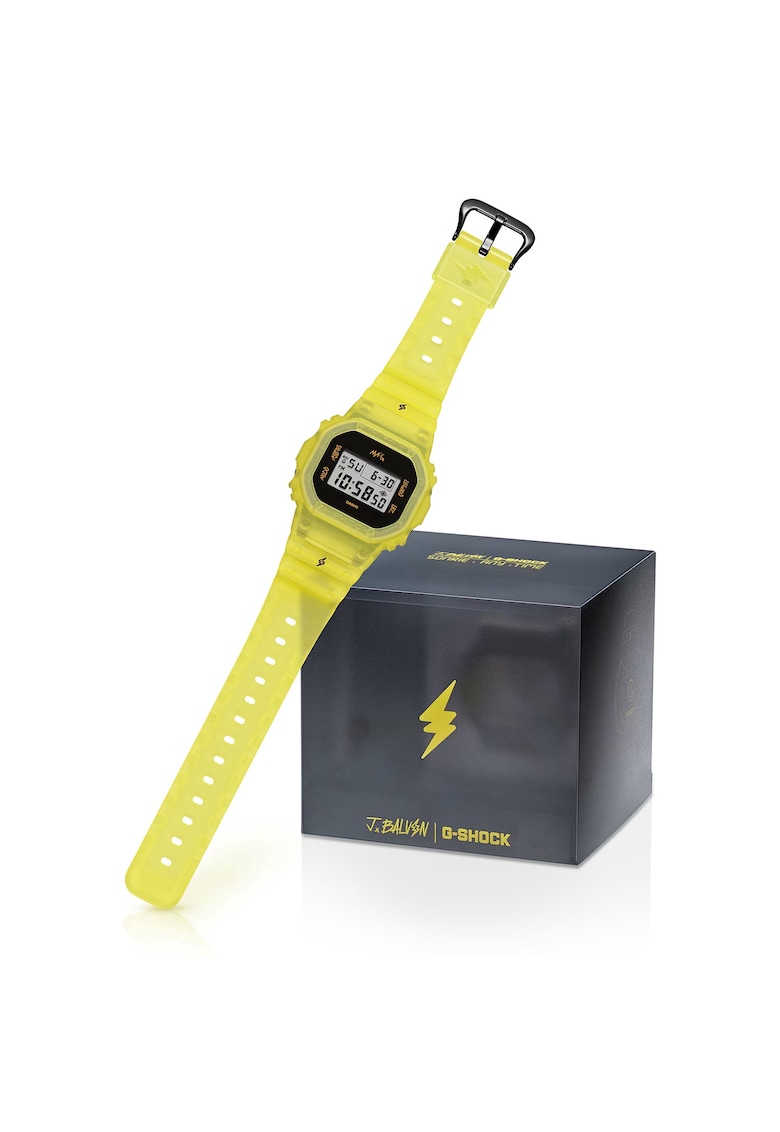 Ceas G-SHOCK x J Balvin DWE-5600JB-1A9ER - galben - 44mm - rezistent la apa 20 ATM