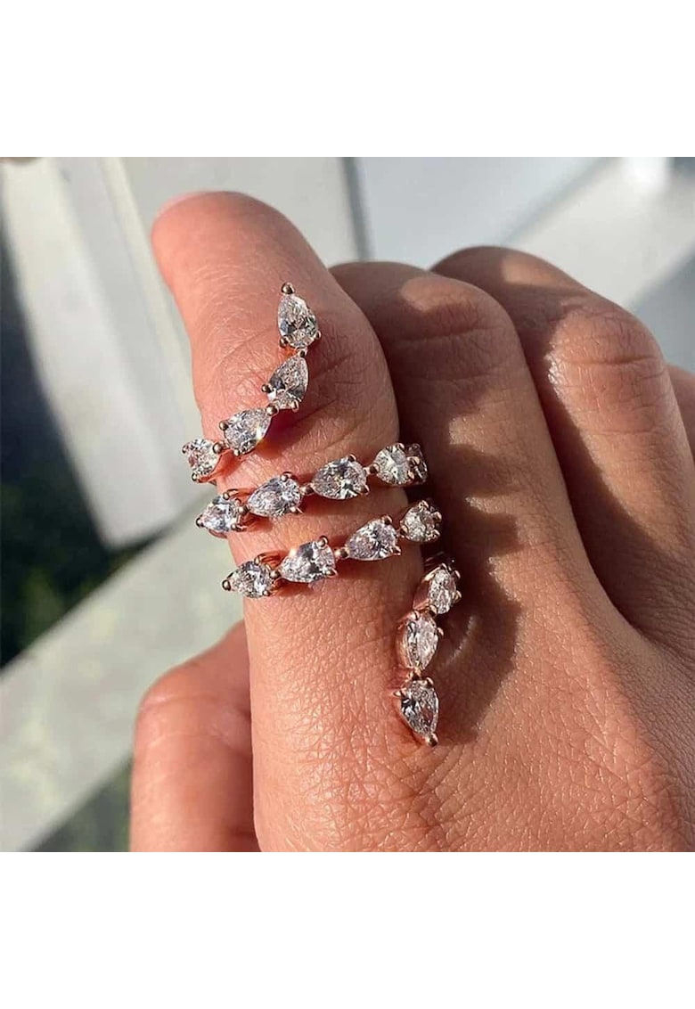 Inel rose gold - reglabil - cu pietre din zirconiu - Minda C23