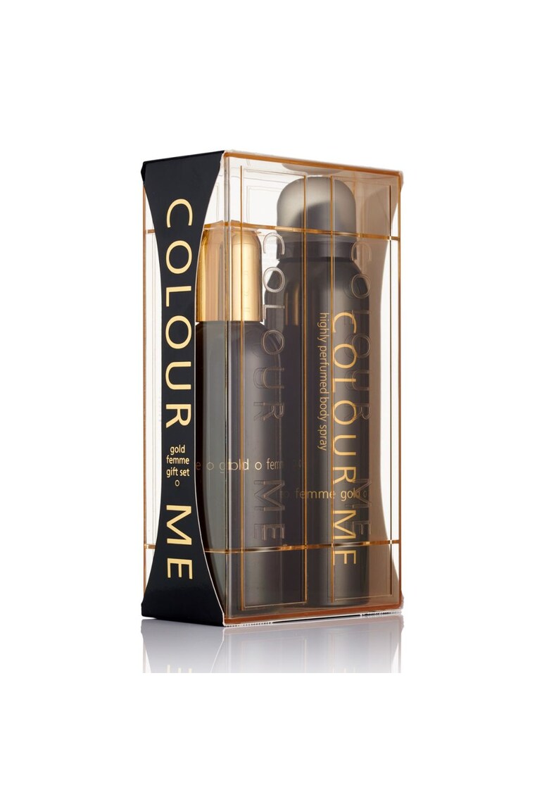 Set cadou apa de parfum de dama Femme Gold & spray de corp - Milton-Lloyd Fragrances - 250 ml Set cadou apa de parfum de dama Femme Gold & spray de corp - Milton-Lloyd Fragrances - 250 ml