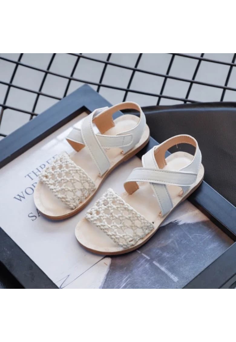 Sandale Cu Plasa Crosetata - Uni - Casual - Fete - Textil - Alb - 27 - Alb