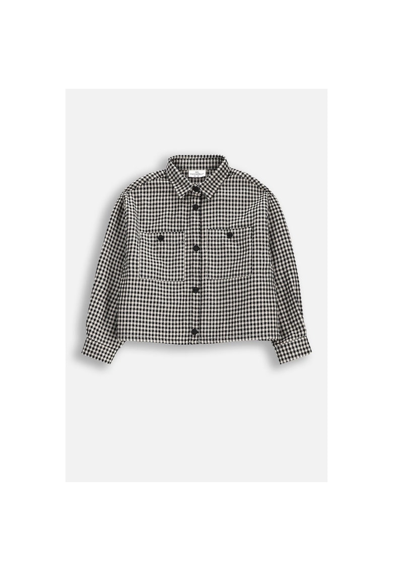 Jacheta-camasa cu imprimeu gingham