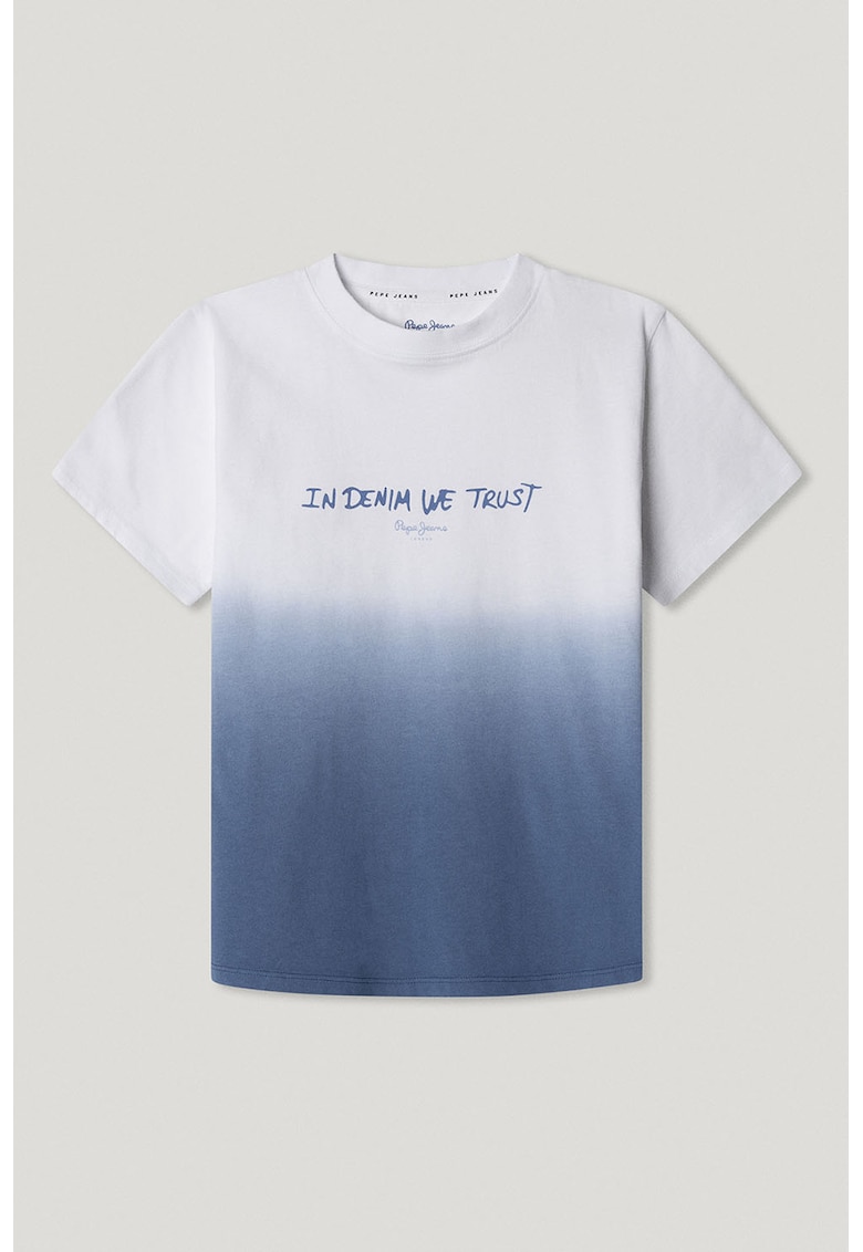 Tricou in doua nuante Carter - Alb/Albastru prafuit
