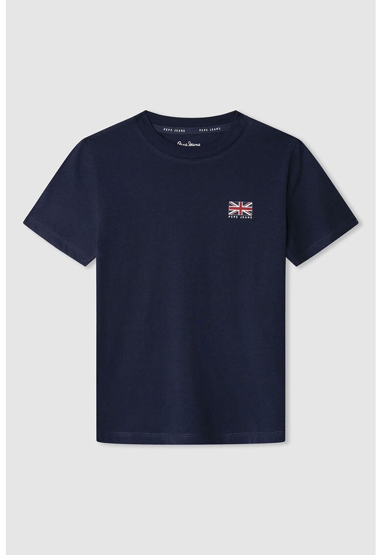 Tricou de bumbac cu imprimeu grafic Arlo - Rosu/Alb/Bleumarin