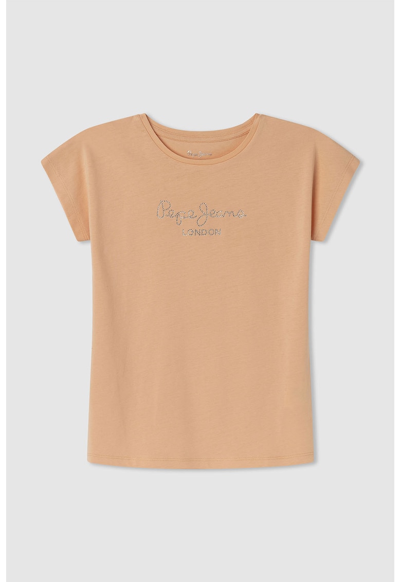 Tricou cu logo din strasuri