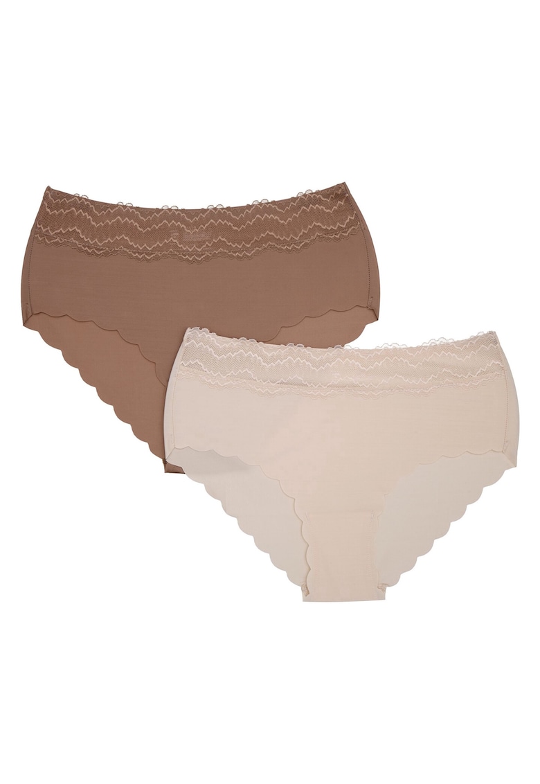 Chiloti cu talie ridicata Pola set de 2 Bej - bronz