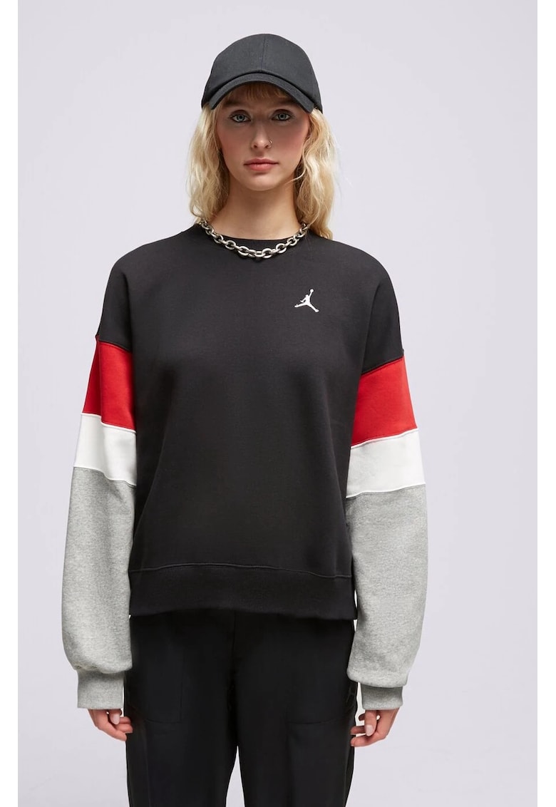 Pulover dama Jordan Brooklyn - negru-alb-rosu - marimea