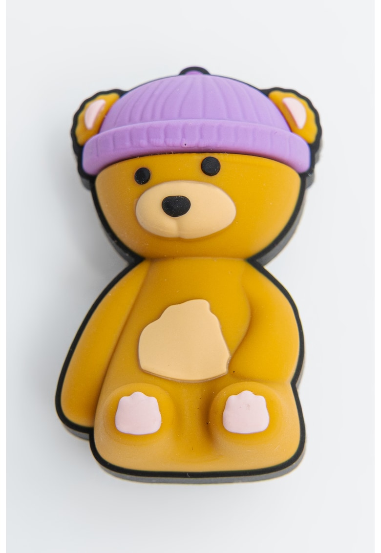 Talisman pentru saboti Jibbitz Squishy Teddy Bear - Portocaliu persan/Lila