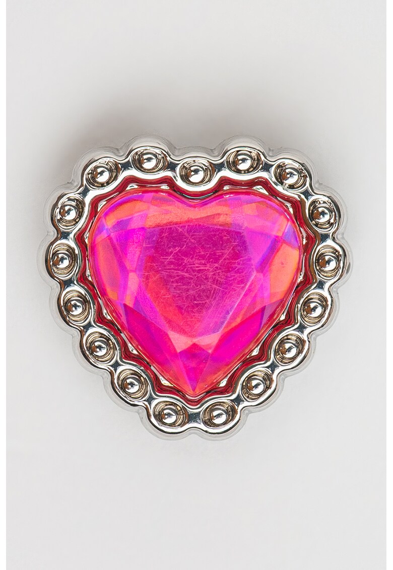 Talisman in forma de inima Jibbitz™ - Fucsia/Argintiu