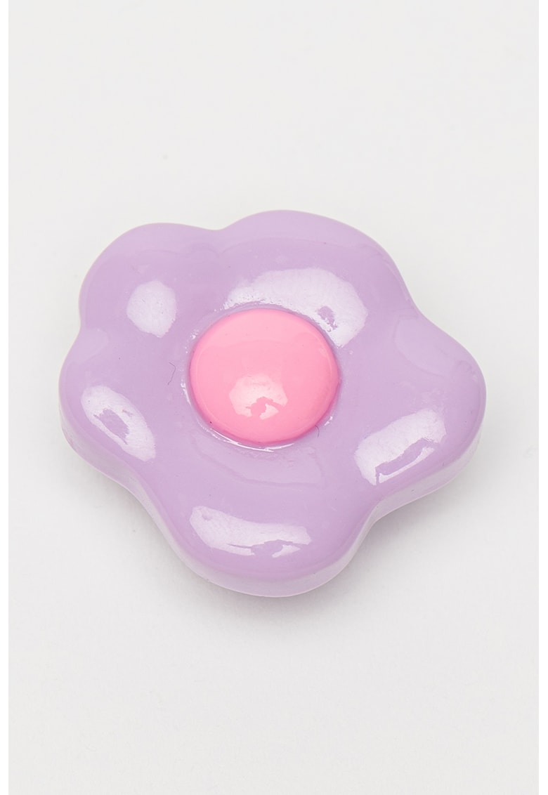 Talisman cu model floare - Roz deschis/Lila