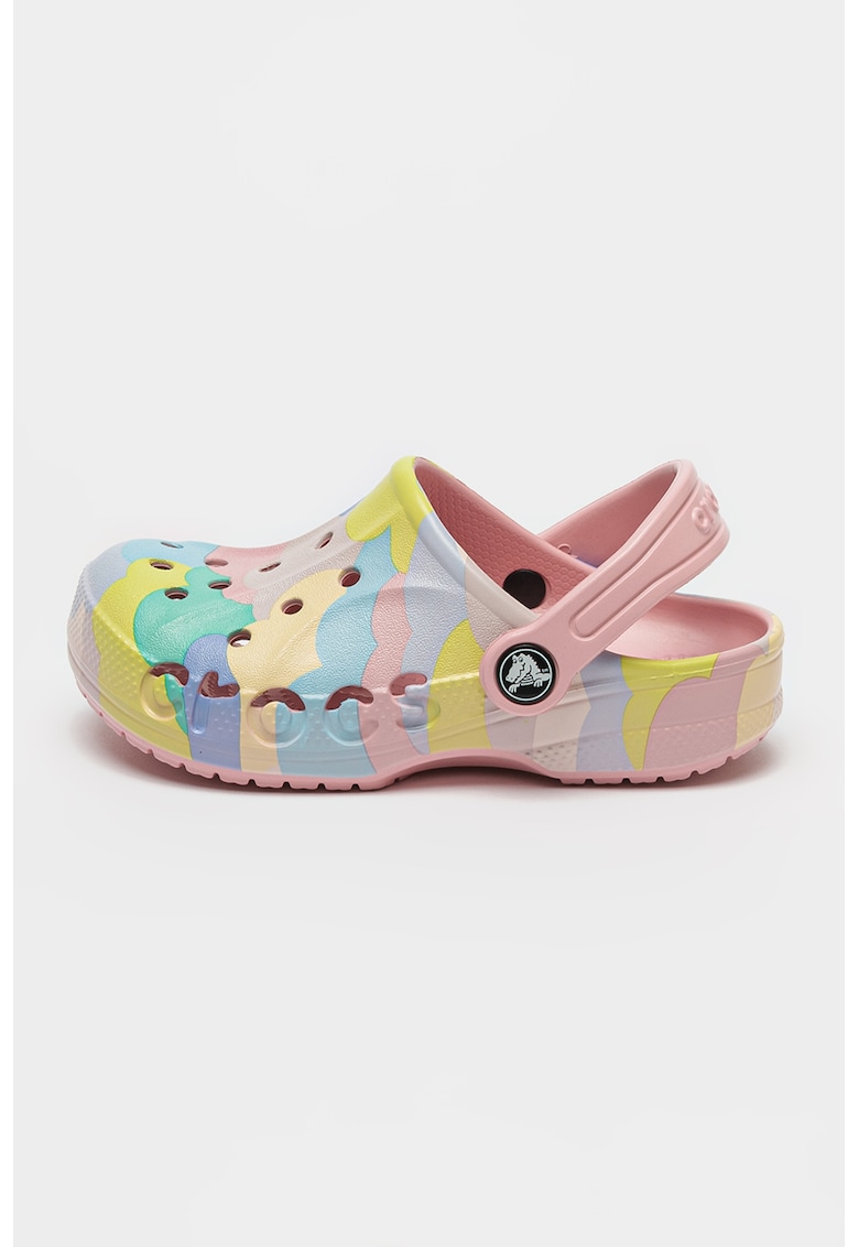 Saboti slingback de cauciuc - Baya Seasonal Printed Clog Kids 209728 - Albastru lavanda/Galben pal/Roz prafuit