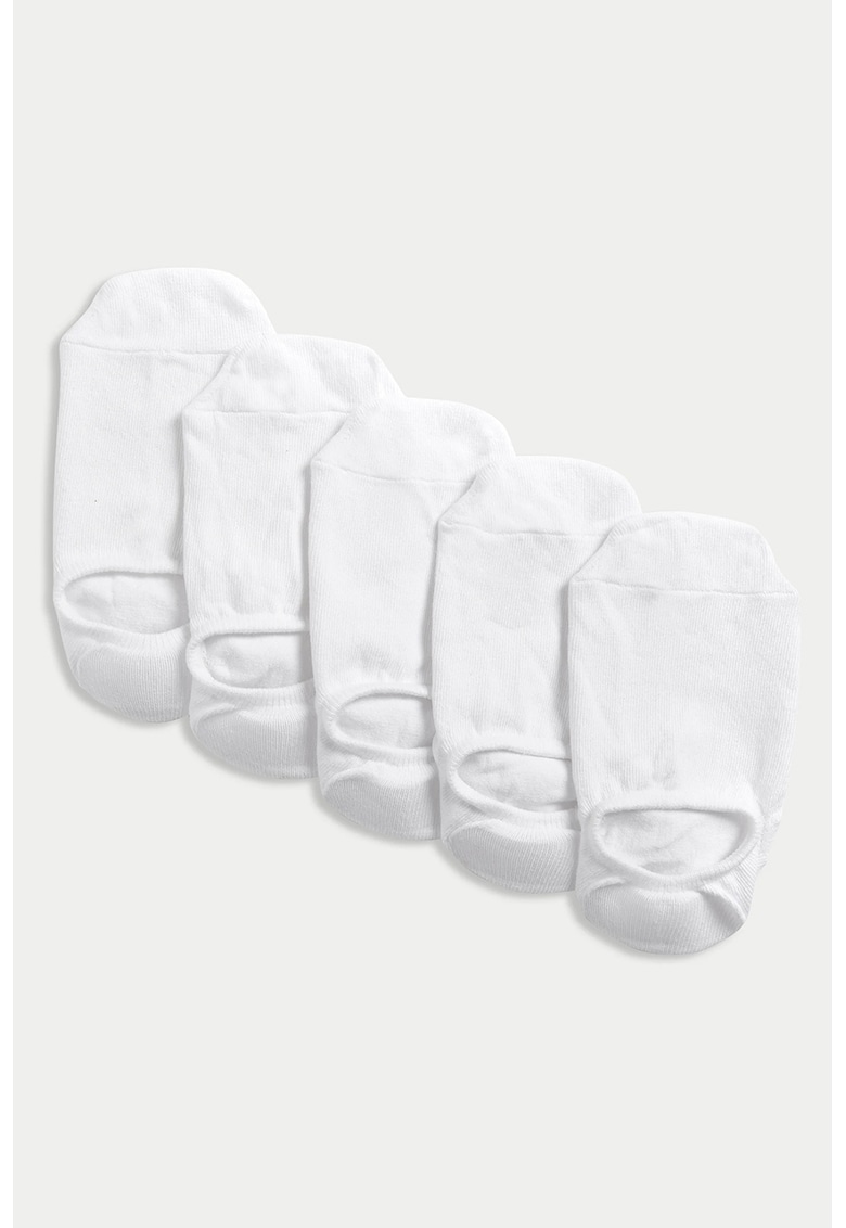 Set de sosete pana la glezna cu model uni - 5 perechi