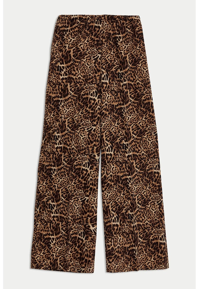 Pantaloni cu croiala dreapta si animal print