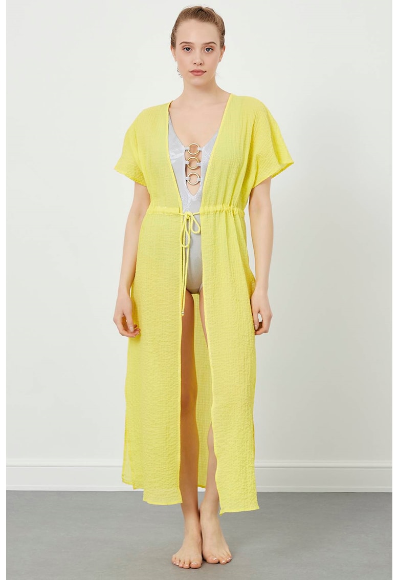 Kimono uni cu maneci scurte