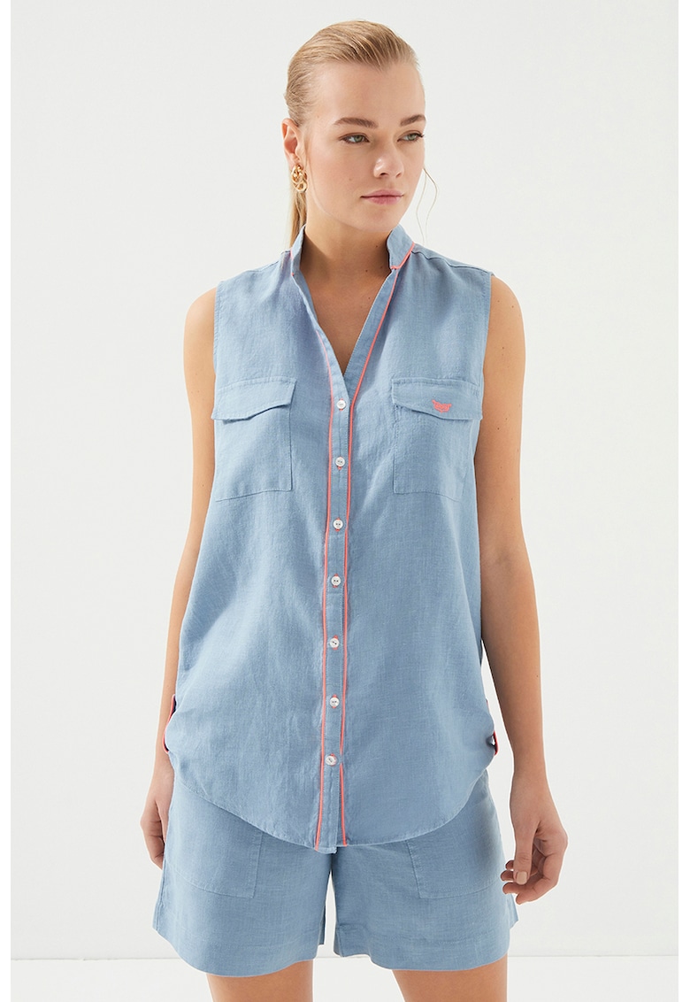 Camasa din in - fara maneci