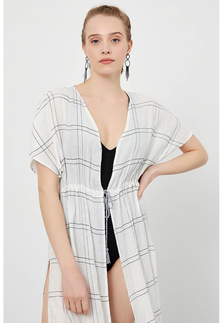 Kimono uni cu maneci scurte