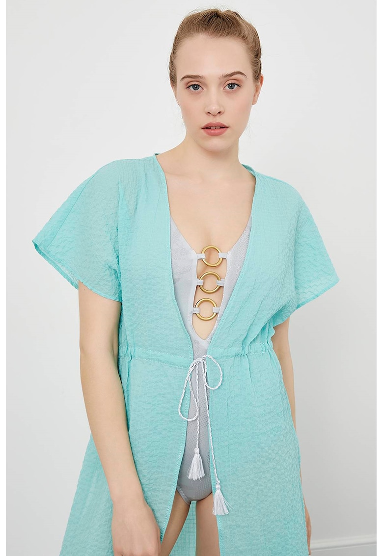 Kimono uni cu maneci scurte