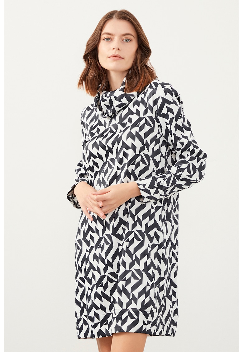 Rochie dreapta cu model geometric