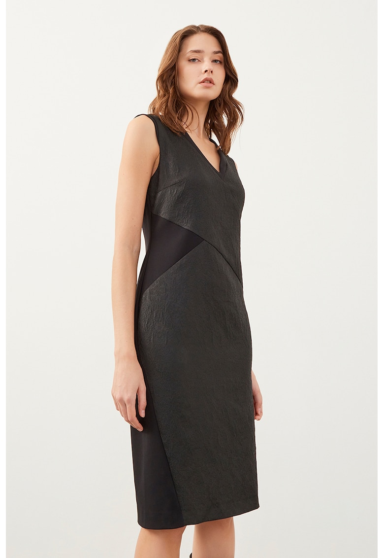 Rochie midi cu decolteu in V