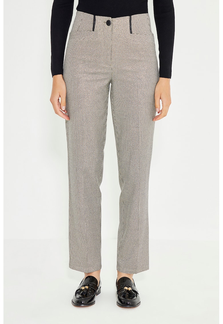 Pantaloni drepti cu talie inalta