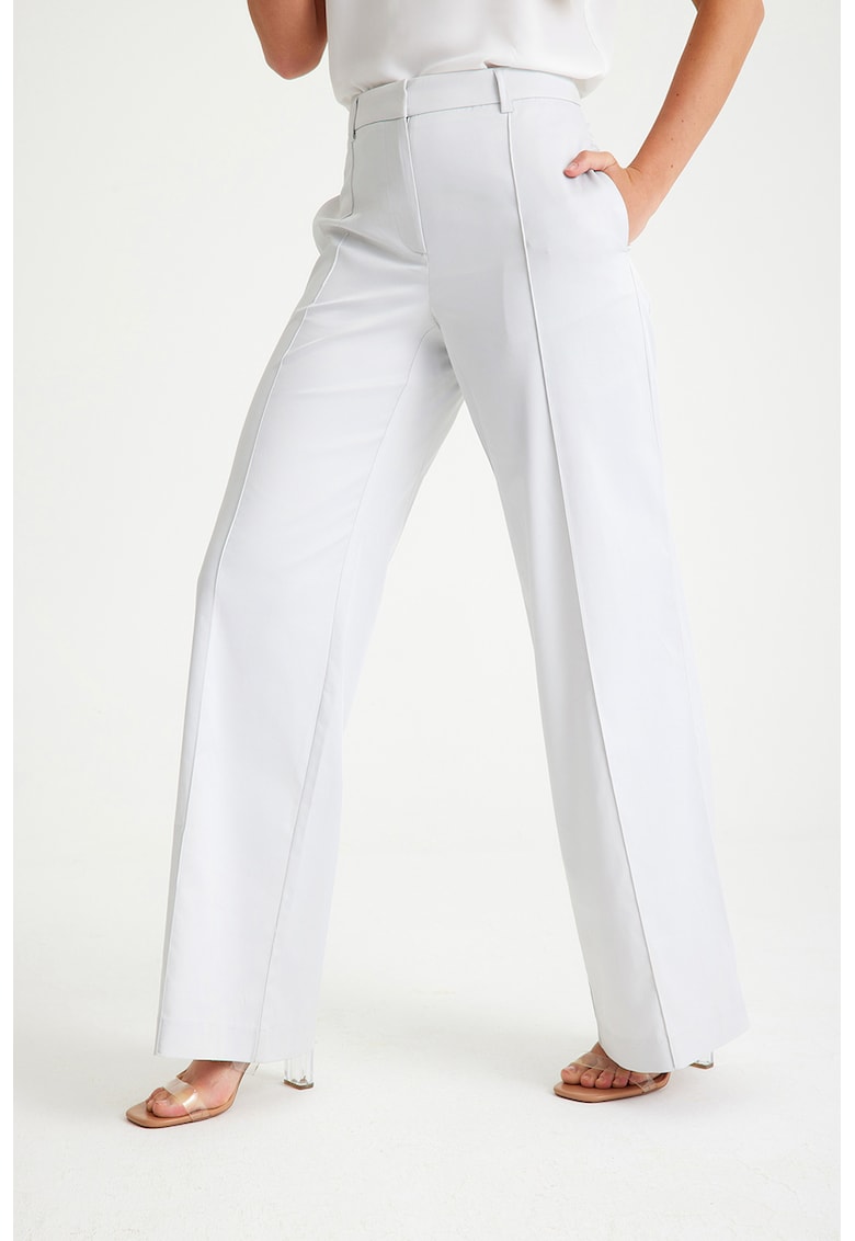 Pantaloni largi dama Poliester Portocaliu