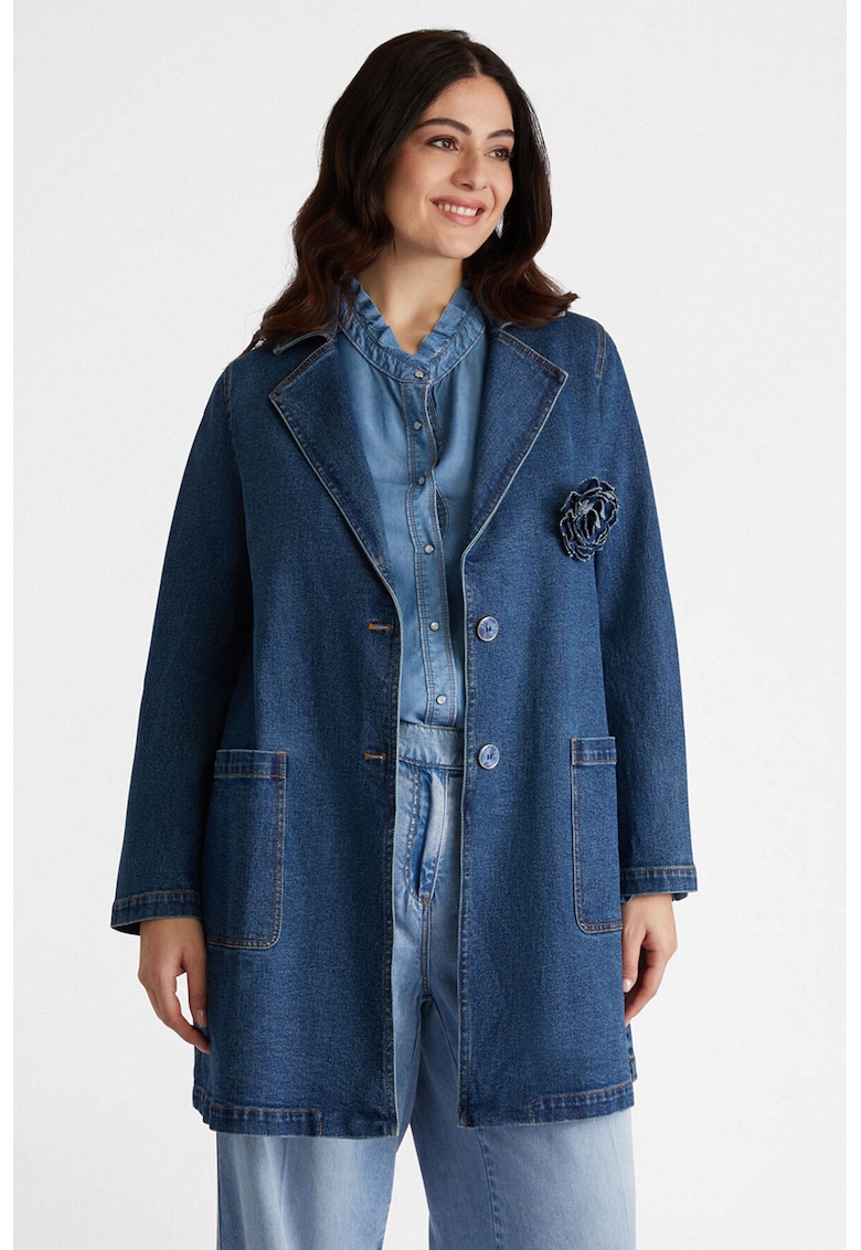 Palton lung de denim