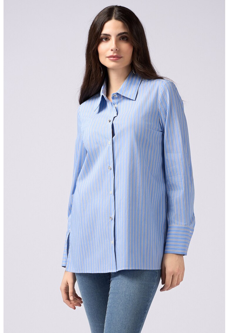 Camasa cu maneci lungi - Alb/Albastru