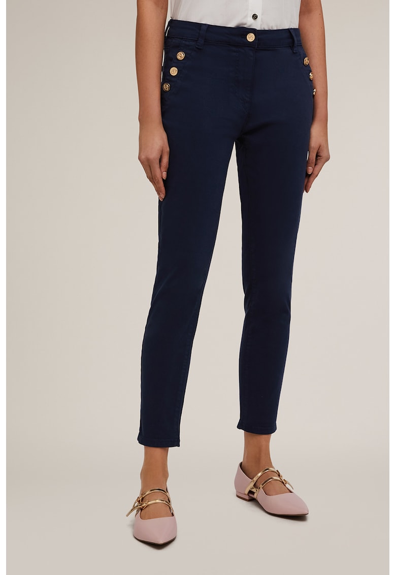 Pantaloni crop cu buzunare cu fermoar