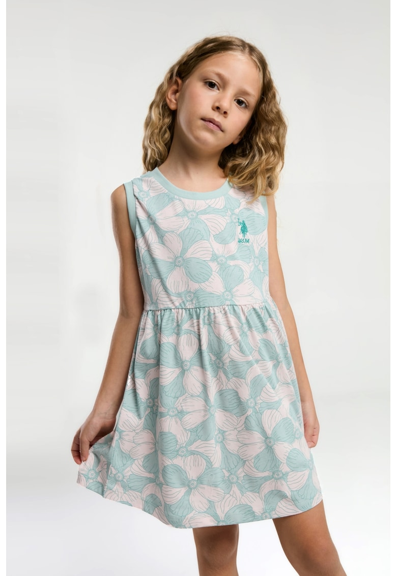 Rochie scurta evazata cu model floral