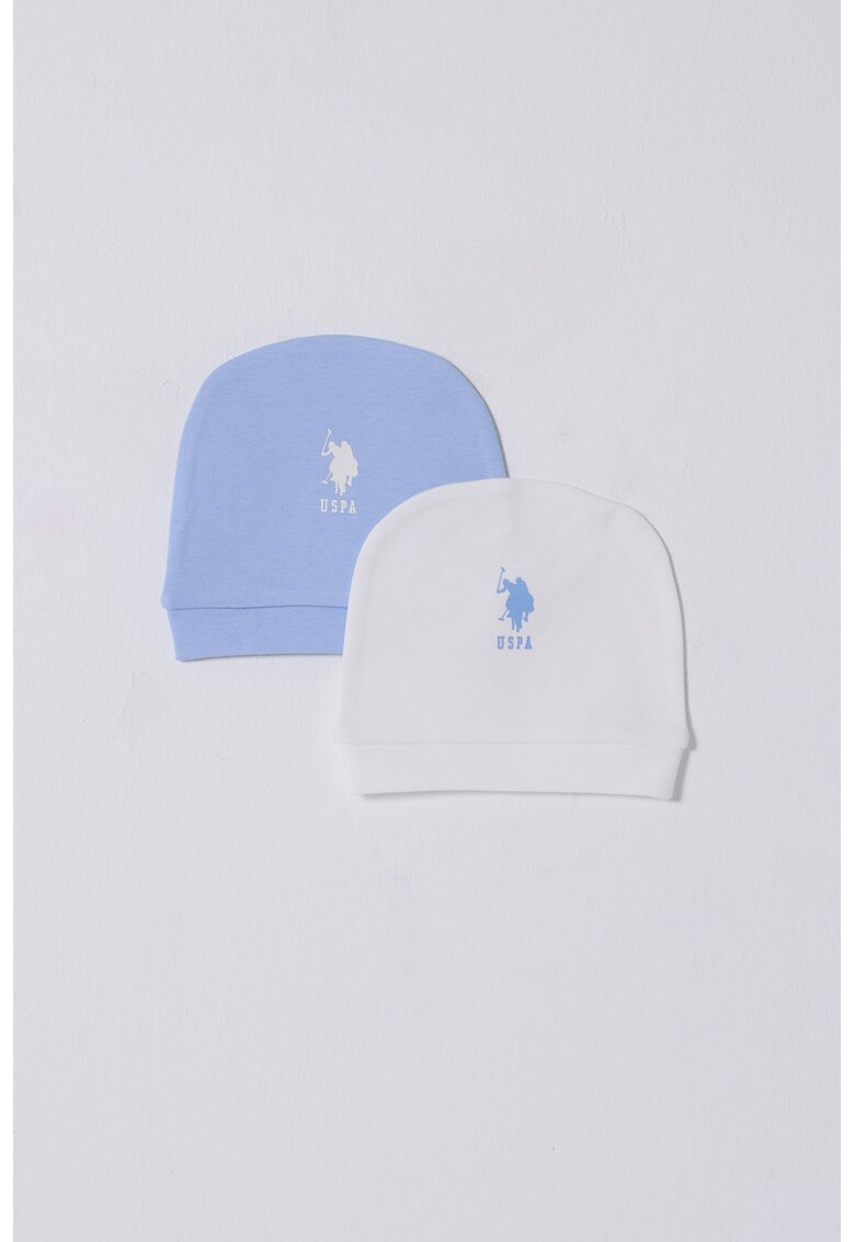 Set caciuli cu logo - 2 piese - Alb/Albastru lavanda