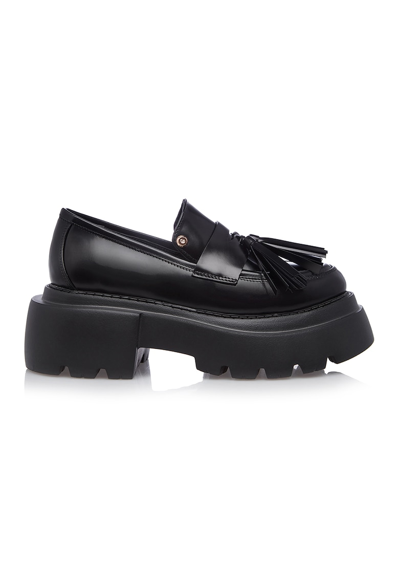 Pantofi loafer de piele cu aspect masiv