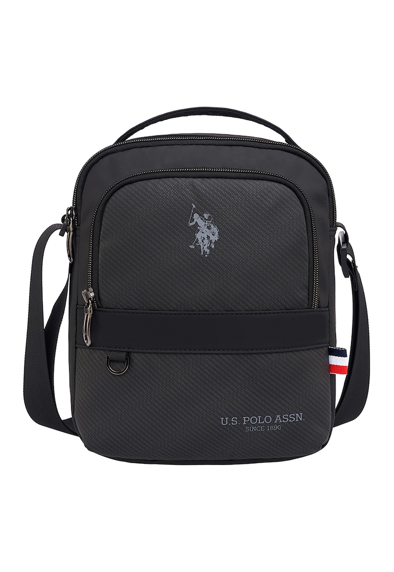 Geanta crossbody cu logo - Negru