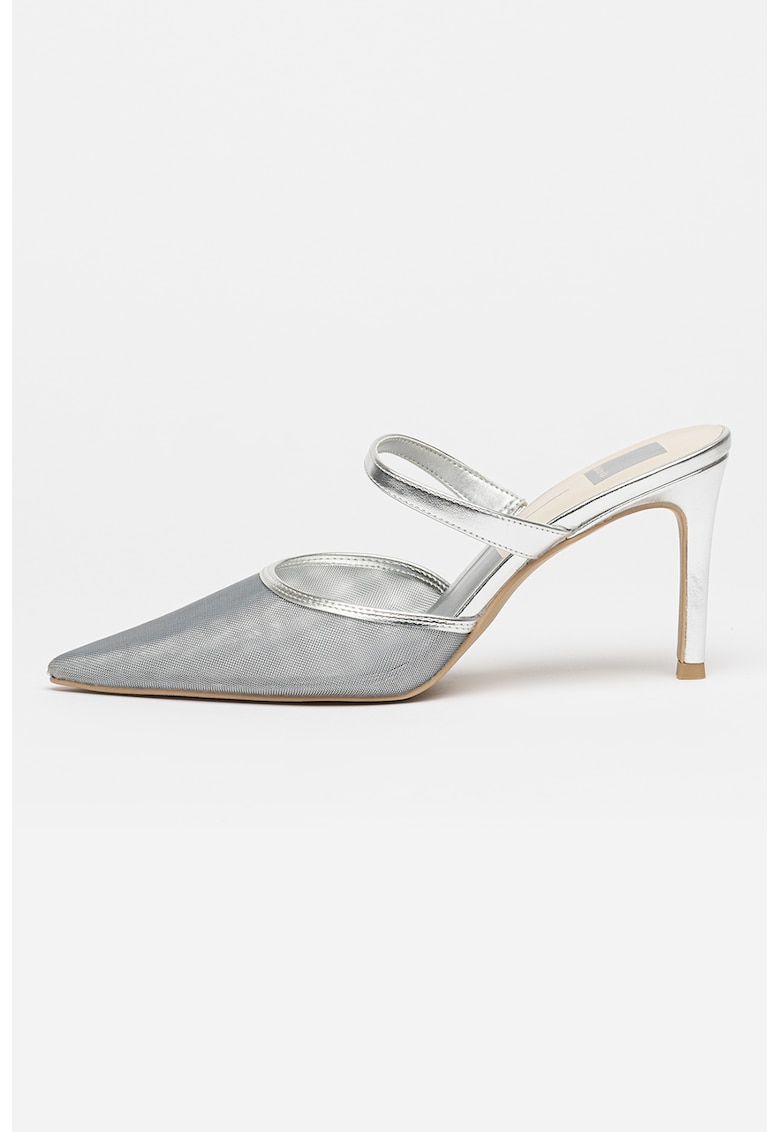 Saboti de plasa cu varf ascutit si garnituri de piele Katik