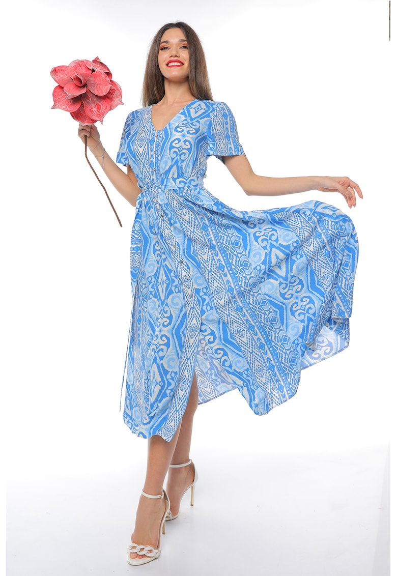 Rochie-camasa cu cordon in talie