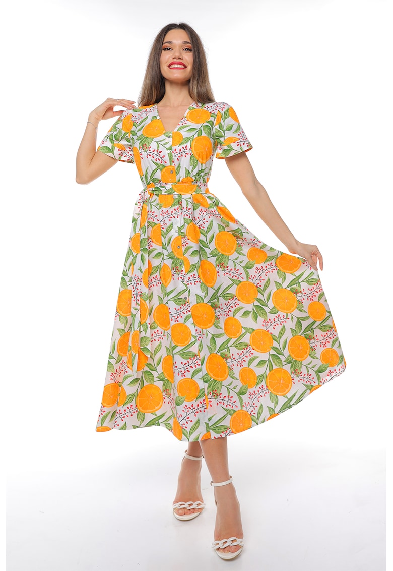 Rochie-camasa cu cordon in talie