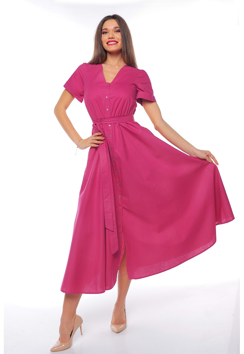 Rochie-camasa cu cordon in talie