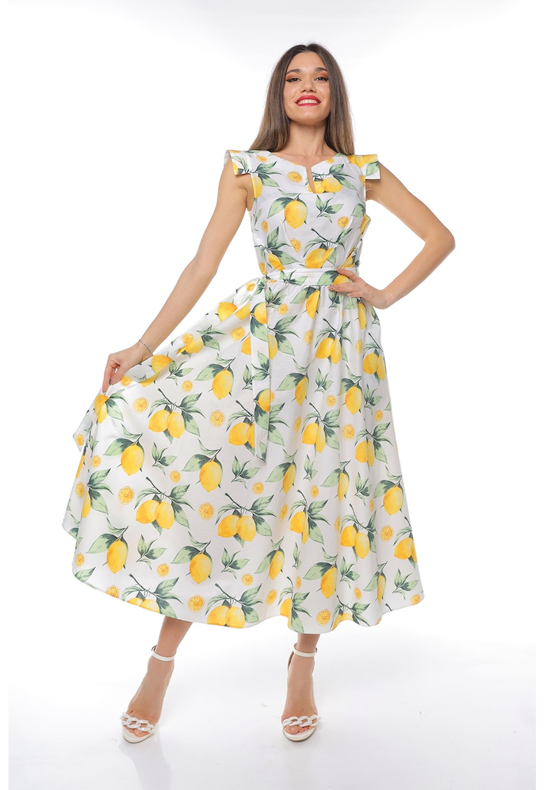 Rochie midi din bumbac cu un cordon